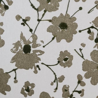 Metal Velvet Flower and Lin Wallpaper Fin de siècle Flamant