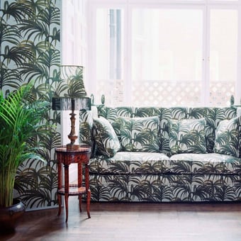Palmeral Wallpaper White/Green House of Hackney