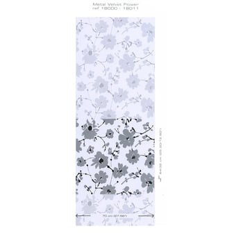 Metal Velvet Flower and Lin Wallpaper Fin de siècle Flamant