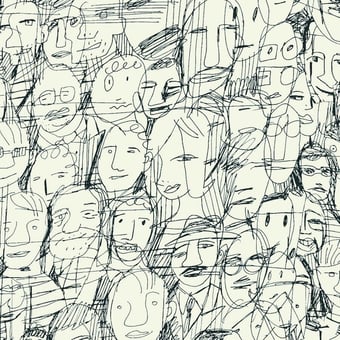 Mil Caras Wallpaper Bleu/Blanc Tres Tintas Barcelona