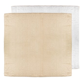 Jeté de lit Chenevard Naturel et Craie 240x260cm Designers Guild