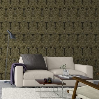 Alpana Wallpaper Noir/Or Cole and Son