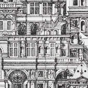 Papel pintado Palazzo Black/White Thibaut
