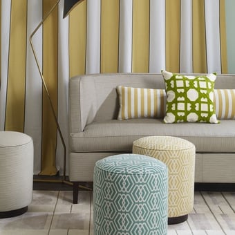 Tissu Rayure Laurel Noir Nobilis