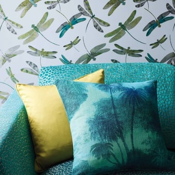 Cocos Fabric Turquoise Matthew Williamson
