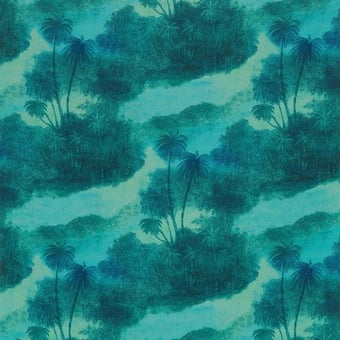 Cocos Fabric Turquoise Matthew Williamson
