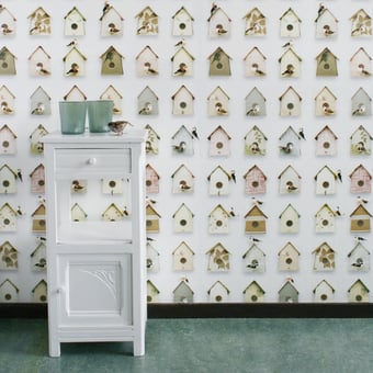 Birdhouse Wallpaper Pastel Studio Ditte