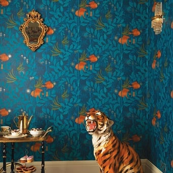 Papel pintado Nautilus Orange/Émeraude Cole and Son