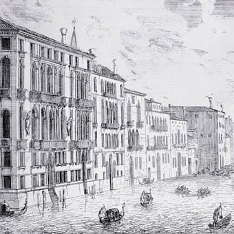 Carta da parati murale GranCanal Sépia Rubelli