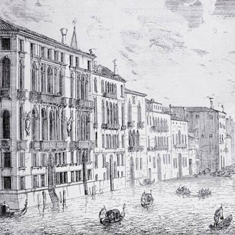 Carta da parati murale GranCanal Sépia Rubelli