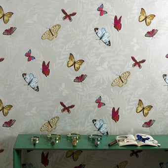 Papel pintado Farfalla Gris Nina Campbell