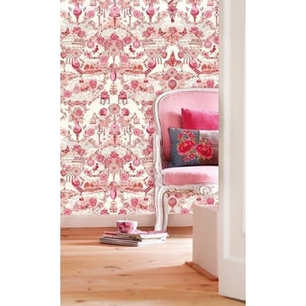 Papel pintado mural panorámico Pip Jouy Pink Pip Studio