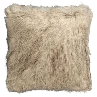 Coussin Cheyennes à poils longs Blanc/Grège Nobilis