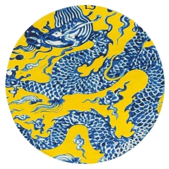 Blue China rug Yellow Gan Rugs