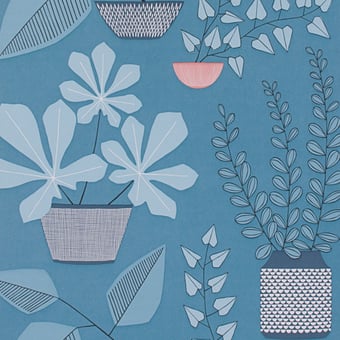 Papel pintado House Plants Turquoise MissPrint