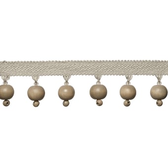 Fleurs de lin Beaded fringe Naturel Houlès