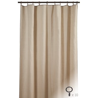 Avignon avec anneaux Curtain Ecru Toiles de Mayenne