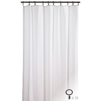 Vorhang Porquerolles avec anneaux Blanc Toiles de Mayenne