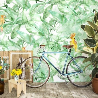 Papier peint panoramique Find Parrots Green Coordonné