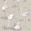 Flamingos Fabric Cole and Son White & Fuchsia on Taupe F111/3011LU