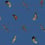Ancient Nature Birds Panel Texturae Bleu TXWR16257