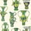 Khulu Vases Wallpaper Cole and Son Vert/Crème 109/12056
