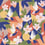 Papier peint panoramique Les Cerisiers Etoffe.com x Claire Prouvost Orange/Bleu lescerisiers-ora