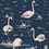 Flamingos Restyled Wallpaper Cole and Son Ink/Alabaster pink 112/11041