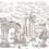 Ruins Linen Panel Coordonné Graphite A00329L