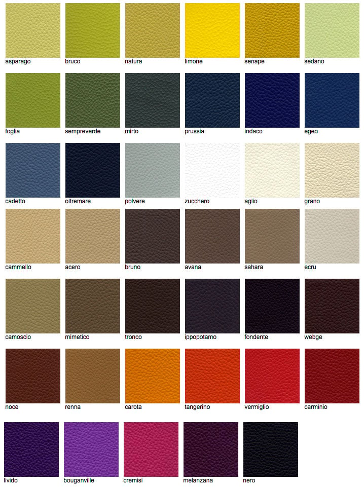 Leather Colour Chart